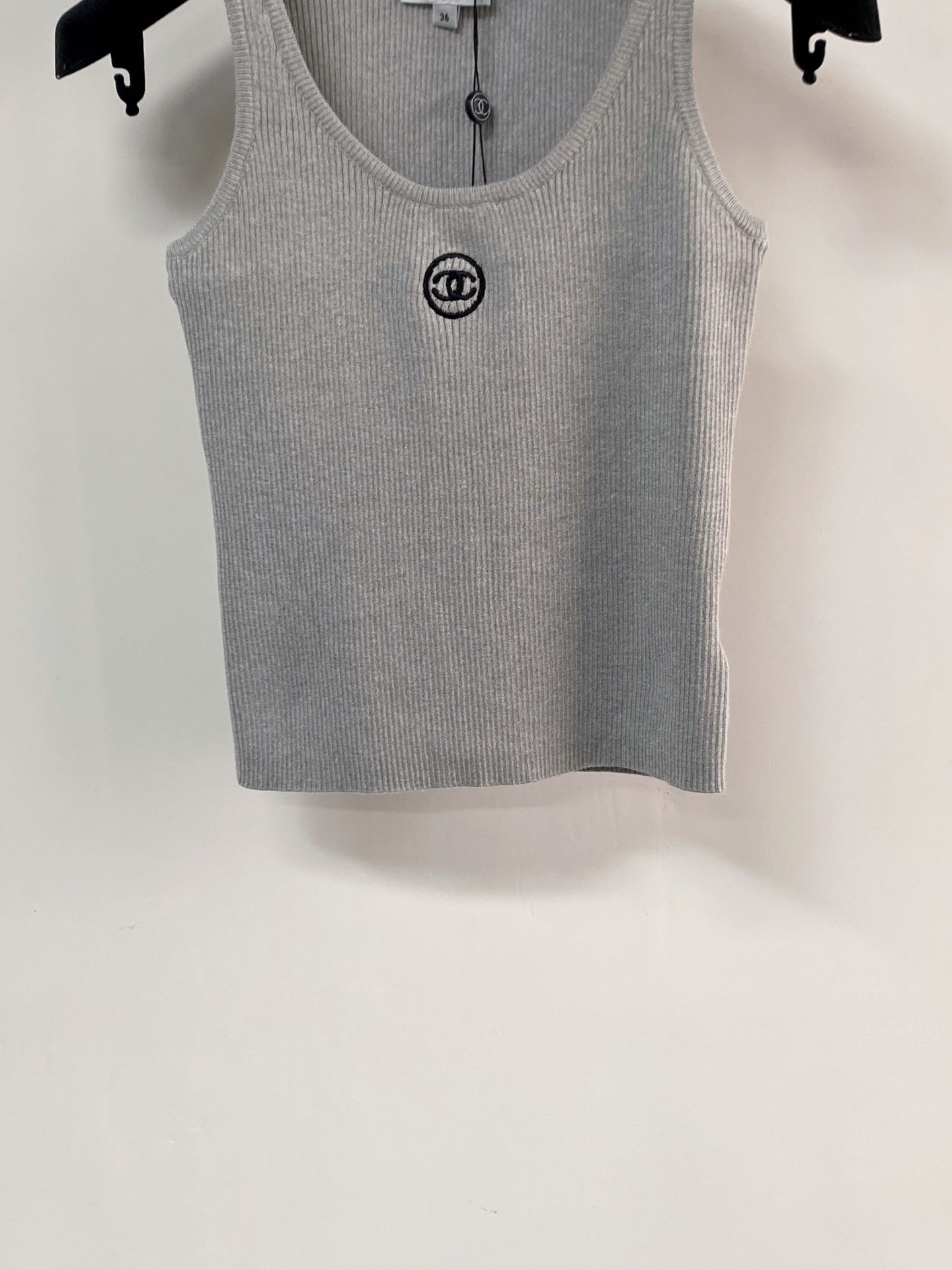 Chanel Two-Tone Vest Gray in Polyester 125480