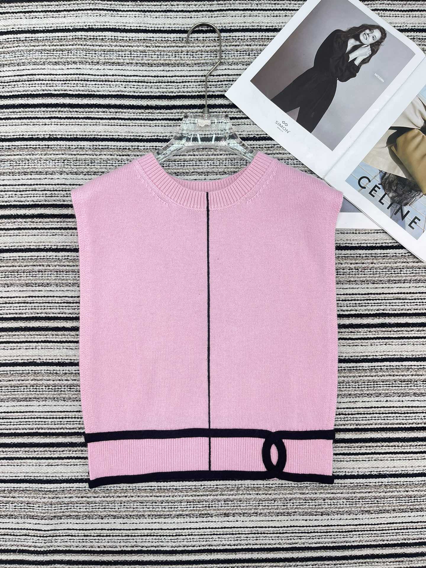 Chanel Vest Pink in Cashmere 133566