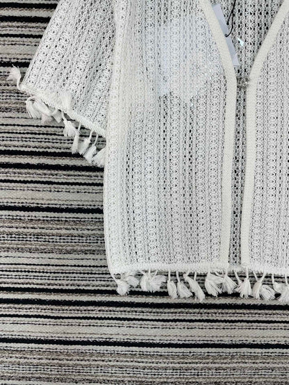 Chanel Knit Short-sleeve Top White in Cotton 133512