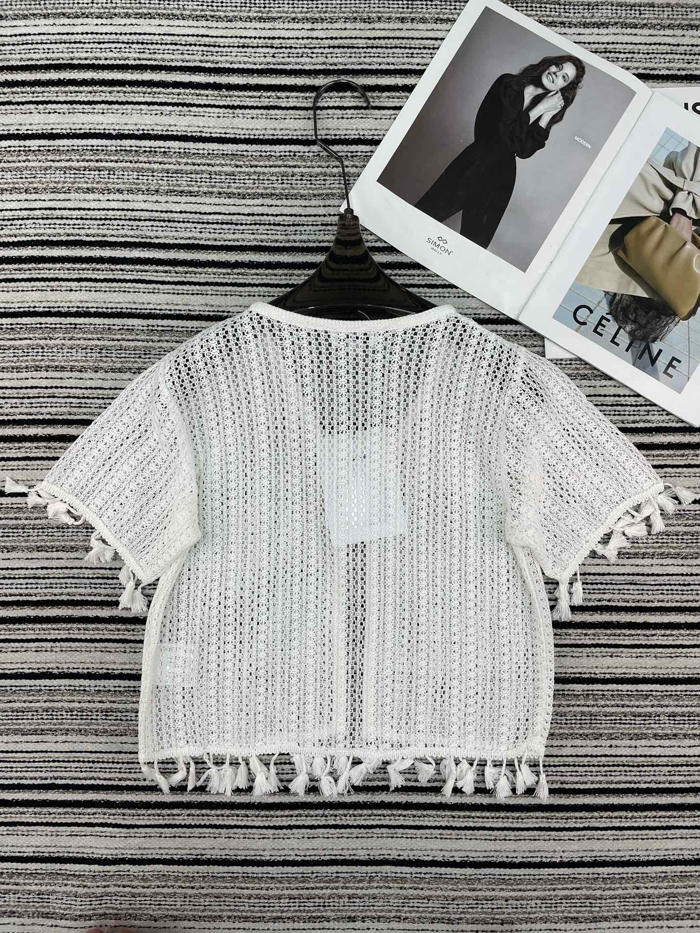Chanel Knit Short-sleeve Top White in Cotton 133512