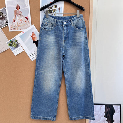 Chanel Wide-Leg Denim Pants Blue in Cotton 129758