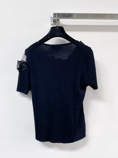 Chanel Short-Sleeve T-Shirt Black in Wool 125426