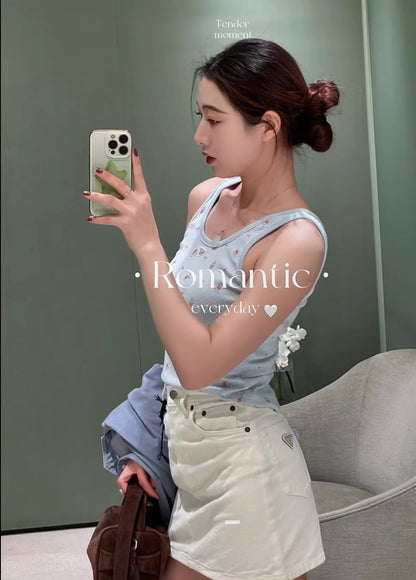Prada 26 Summer Vest Blue in Cotton 160385