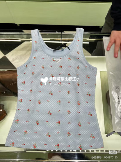 Prada 26 Summer Vest Blue in Cotton 160385