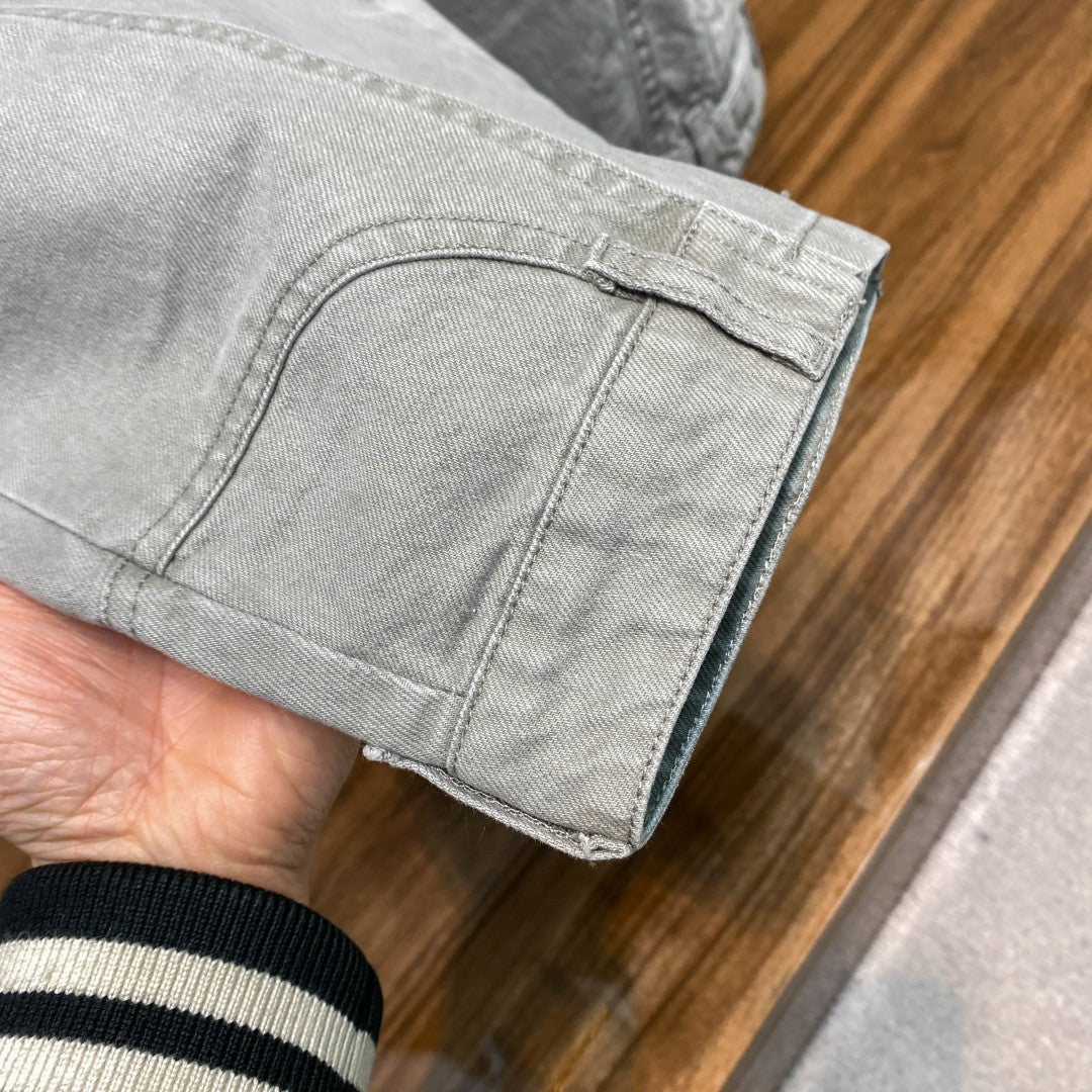 PRA26SS Curved-Knee Jeans Light Khaki in Denim Cotton 101039