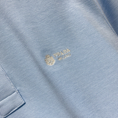 PRA26SS  Collar Short-Sleeve T-Shirt in Mesh Piqué Cotton Fabric 976647