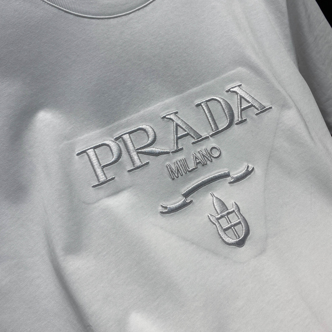 PRA26SS Basic Crew Neck Short-Sleeve T-Shirt in Knit Cotton Fabric 905162