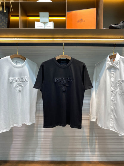 PRA26SS Basic Crew Neck Short-Sleeve T-Shirt in Knit Cotton Fabric 905162