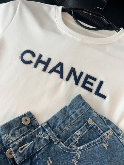Chanel 26 Logo T-Shirt White in Cotton 161767