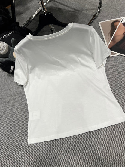Chanel 26 Classic Crew Neck White in Cotton 161761