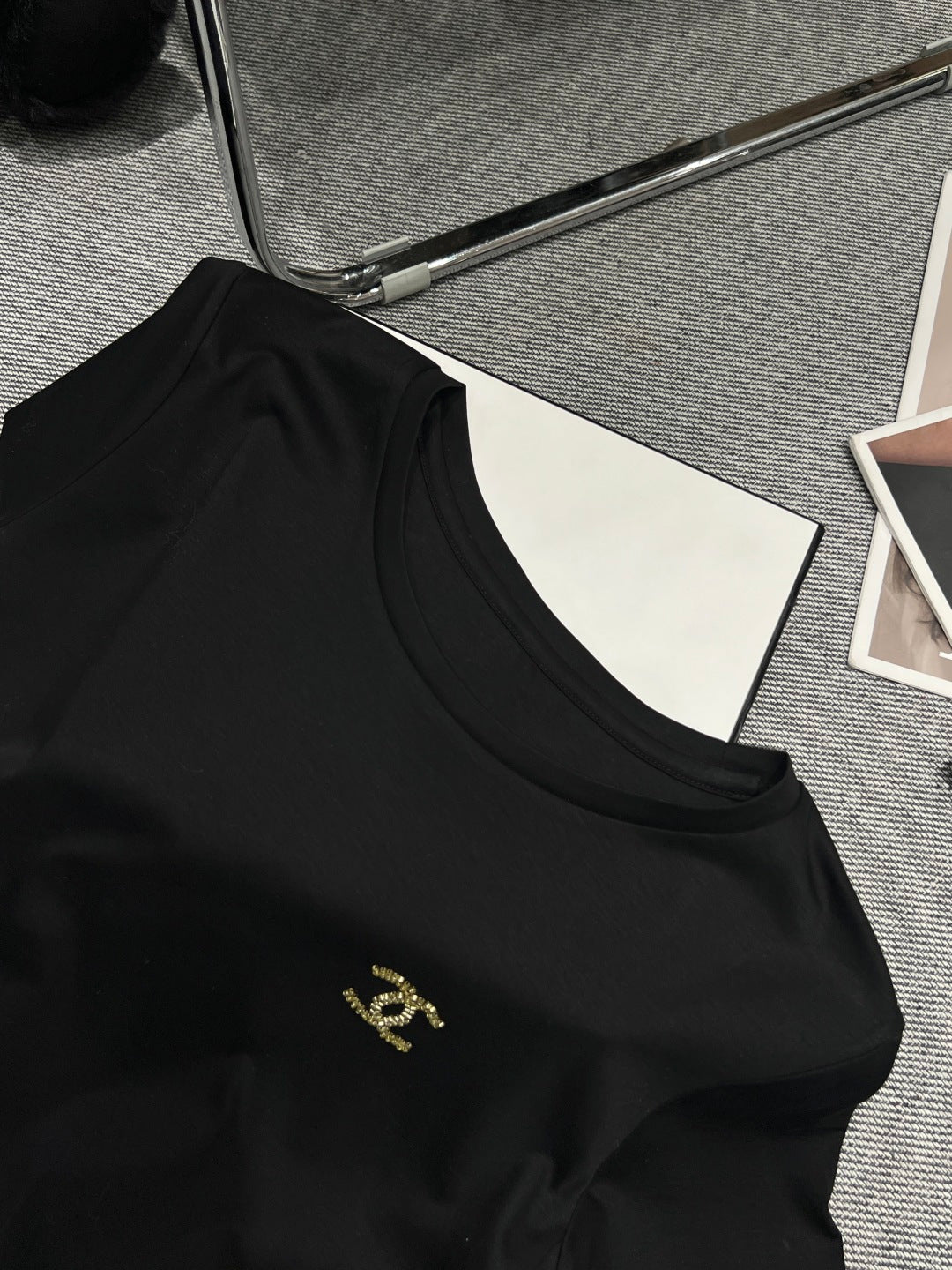 Chanel 26 Classic Crew Neck Black in Cotton 161759