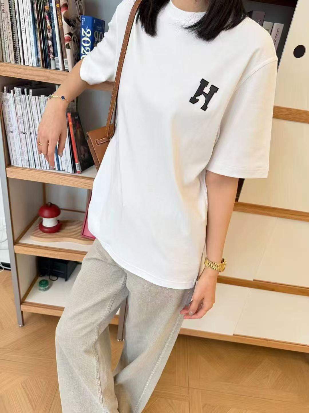 Hermes 26 Short-Sleeve T-Shirt White in Cotton 125006