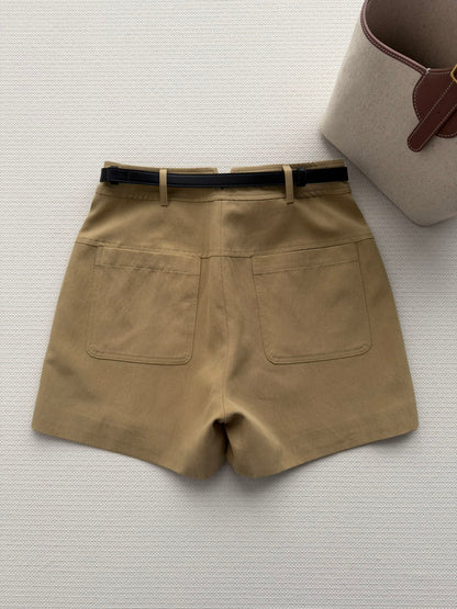 Hermes 26SS Shorts Khaki Brown in Cotton 943345