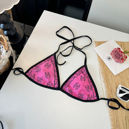 Chanel Two-piece Bikini Swimsuit Pink in Cotton 195163