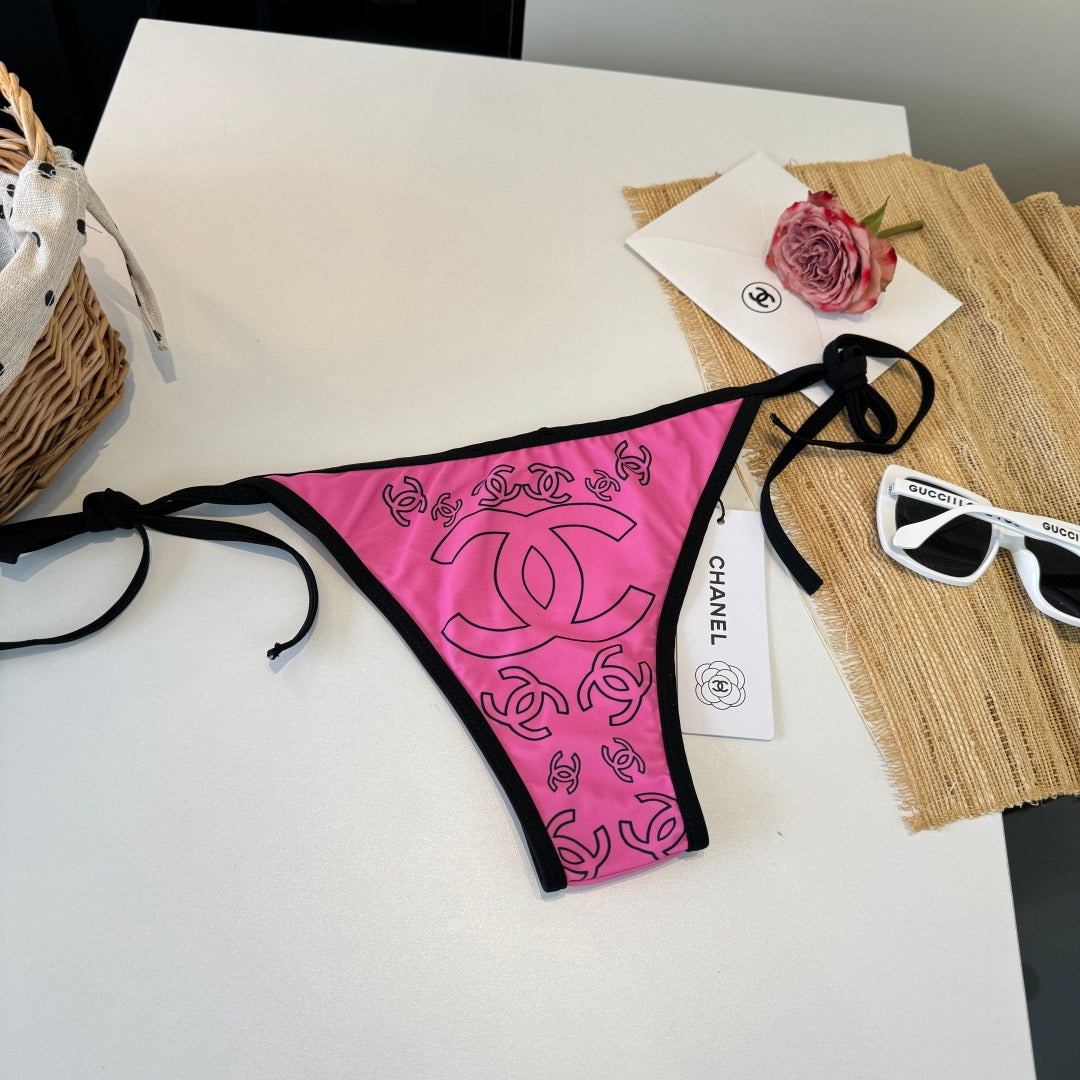 Chanel Two-piece Bikini Swimsuit Pink in Cotton 195163