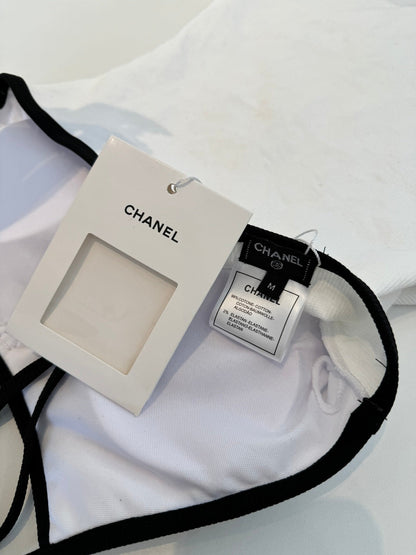 Chanel One-piece Swimsuit White in Cotton 201807