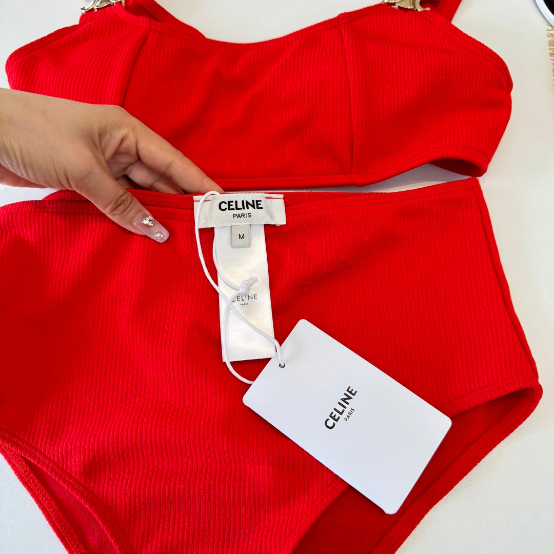 Celine Swimsuits Red Cotton 201806