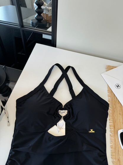 Celine One-piece Bikini Swimsuit Black in Cotton blend 203017