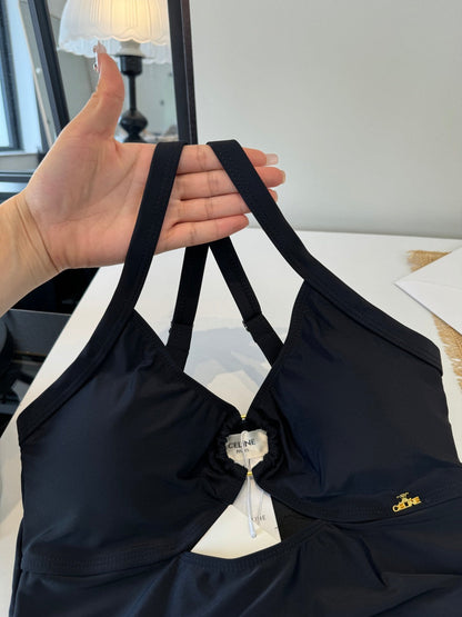 Celine One-piece Bikini Swimsuit Black in Cotton blend 203017