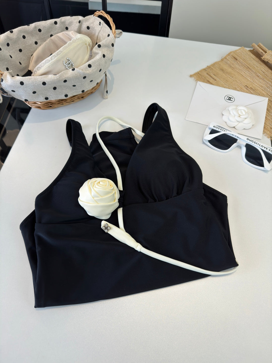 Chanel One-piece swimsuit Black in Cotton polyester 204710