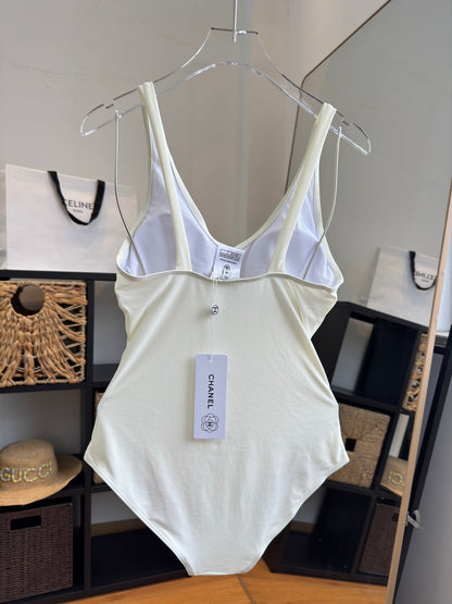 Chanel One-Piece Swimsuit White in Cotton polyester 204693