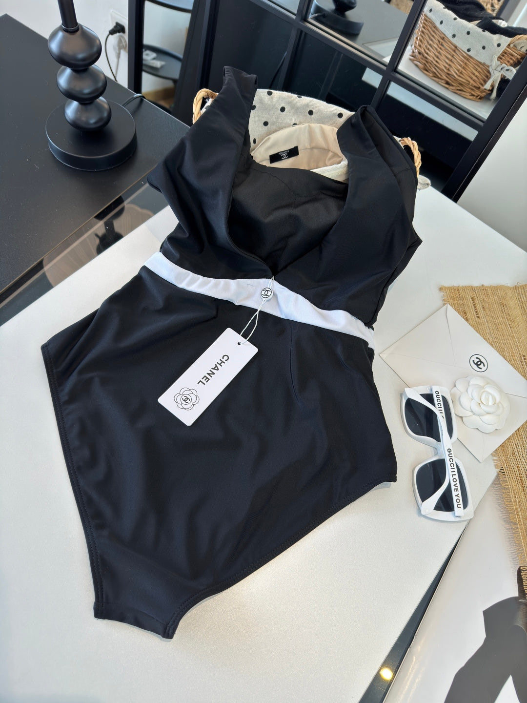 Chanel One-Piece Swimsuit Black in Cotton polyester 204692