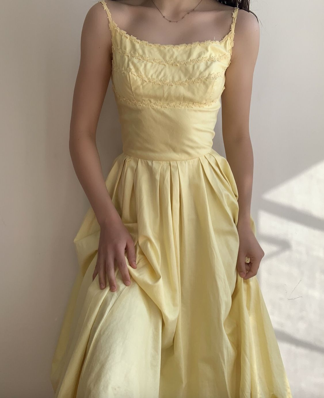formaldressy-- Yellow spaghetti strap long satin dress gh5722