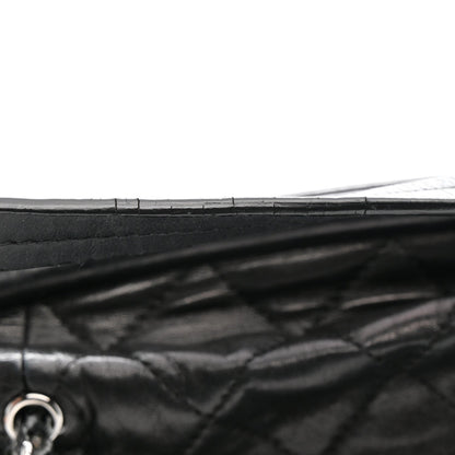 Lambskin Quilted Sharpei Frame Tote Black