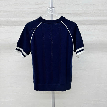 Miumiu 2026 T-shirt Blue White Wool Cashmere 356971