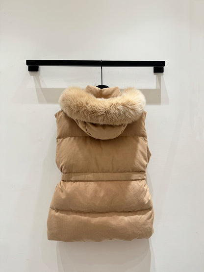 LP 25 Vest Light Brown Fur Down Cashmere 310247