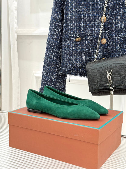 LP Primula Ballet Flat Teal Green Suede 570691