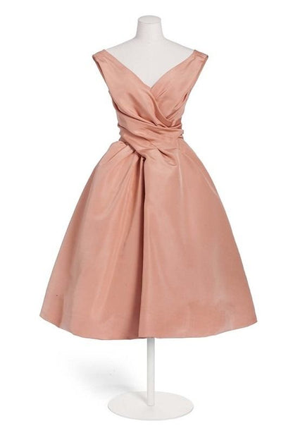 formaldressy--Peach Pink Simple Medium Length/Short Princess Elegant Formal Homecoming Dress Hoco Dress gh5604