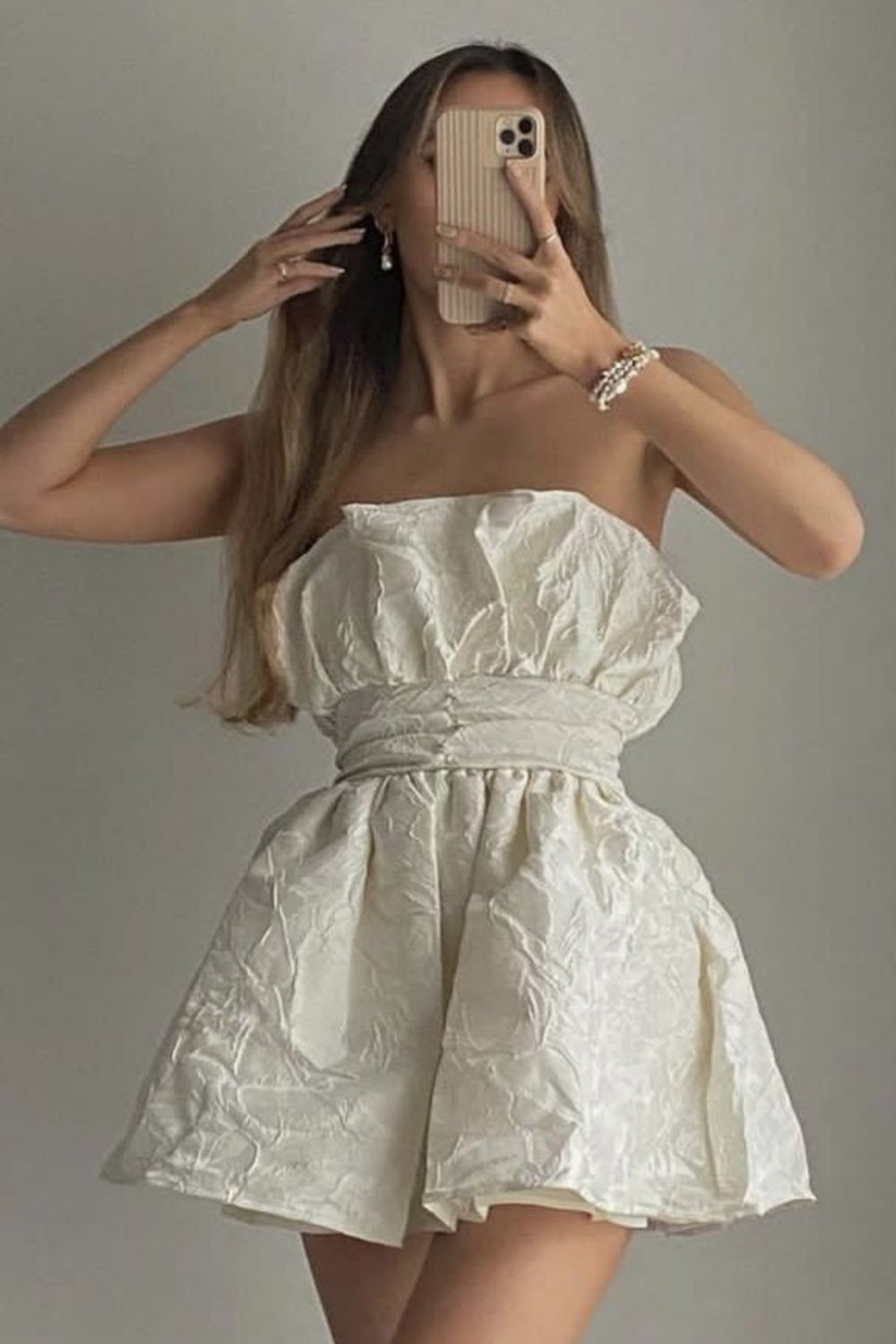 formaldressy-Ivory Elegant Bud Skirt Short Satin Homecoming Dress Birthday Dress gh5282