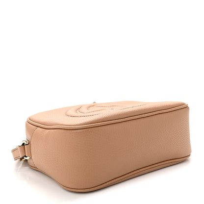 Pebbled Calfskin Small Soho Disco Bag Camelia