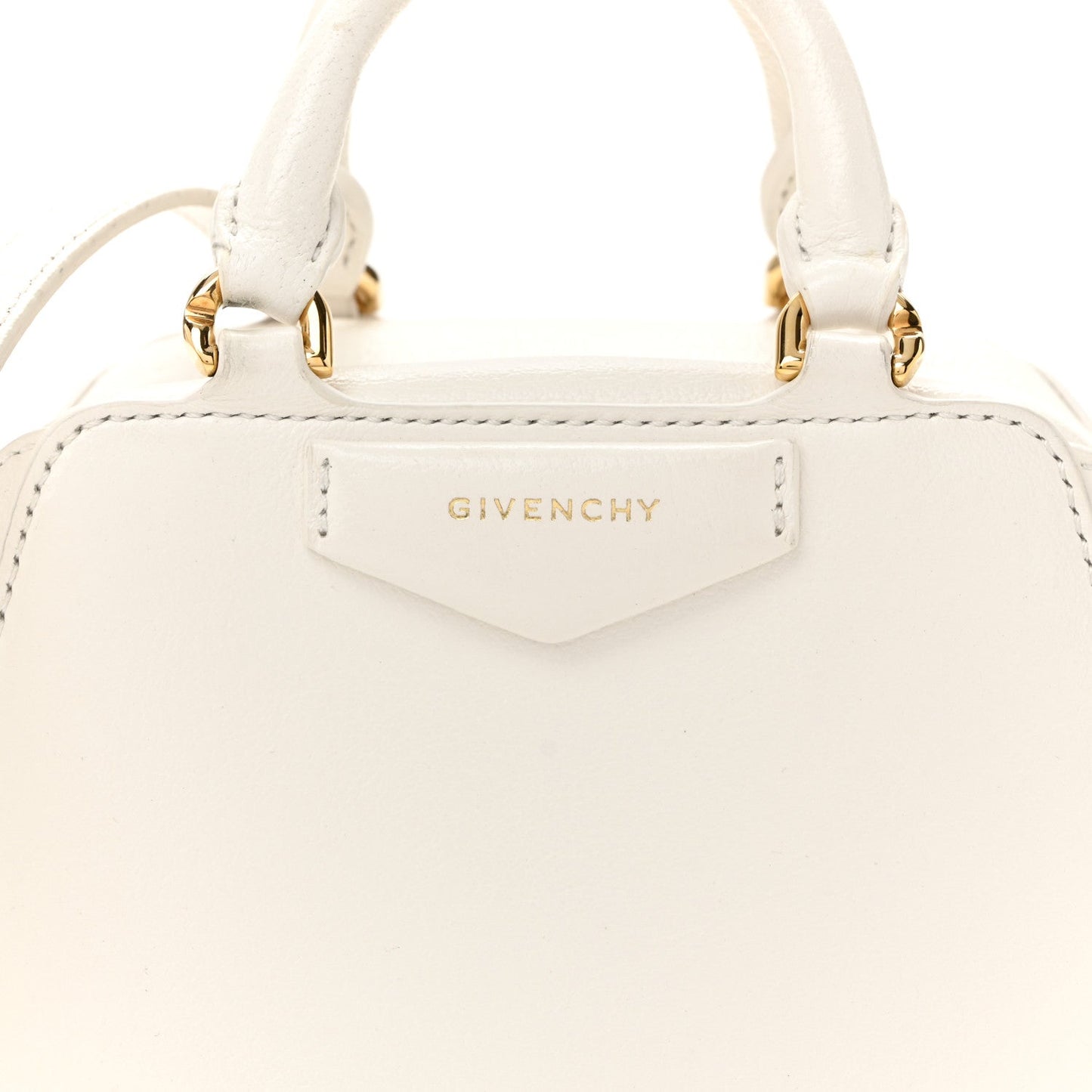 Tumbled Buffalo Micro Antigona Cube Bag White