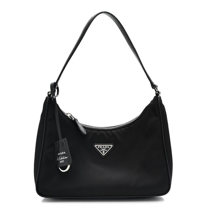Tessuto Nylon Saffiano Mini Re-Edition 2005 Bag Black