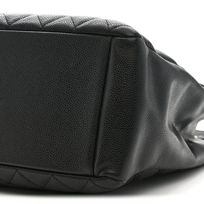 Caviar Quilted Grand Shopping Tote GST Black