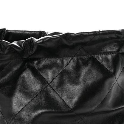 Shiny Calfskin Quilted Small Chanel 22 Black