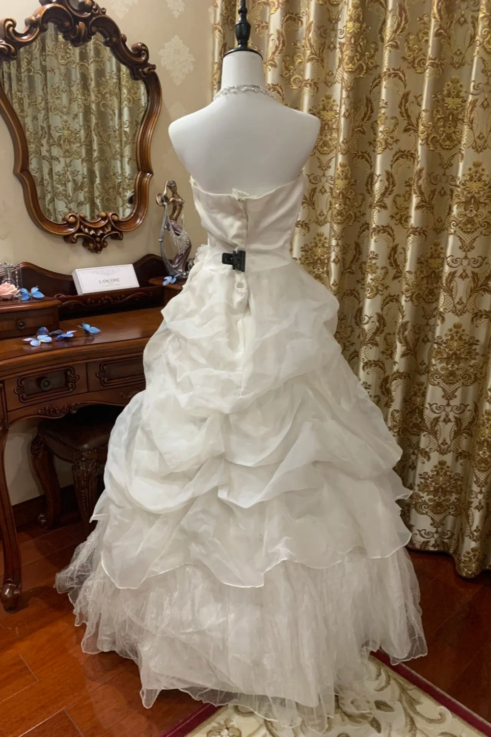 formaldressy-White Long Wedding Dress With Delicate Beading gh6300