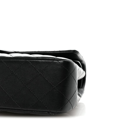 Lambskin Quilted Medium Double Flap Black
