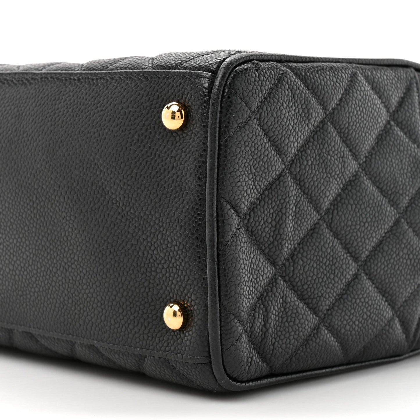 Caviar Quilted Large Bowler Black