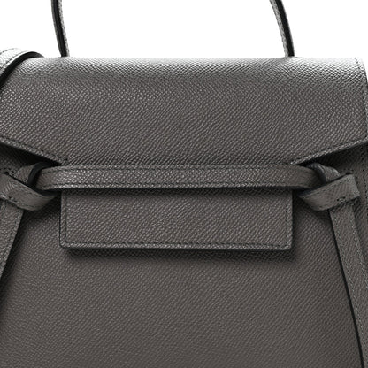 Grained Calfskin Nano Belt Bag Grey