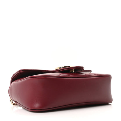 Calfskin Matelasse Super Mini GG Marmont Shoulder Bag Rosso Ancora