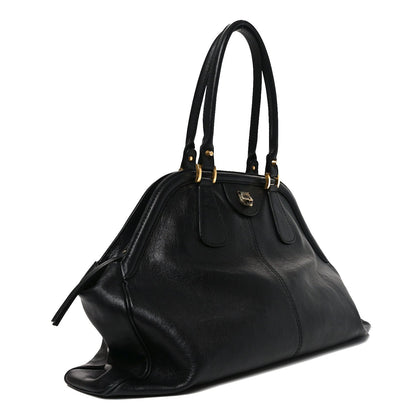 Calfskin Large Re(Belle) Top Handle Bag Black