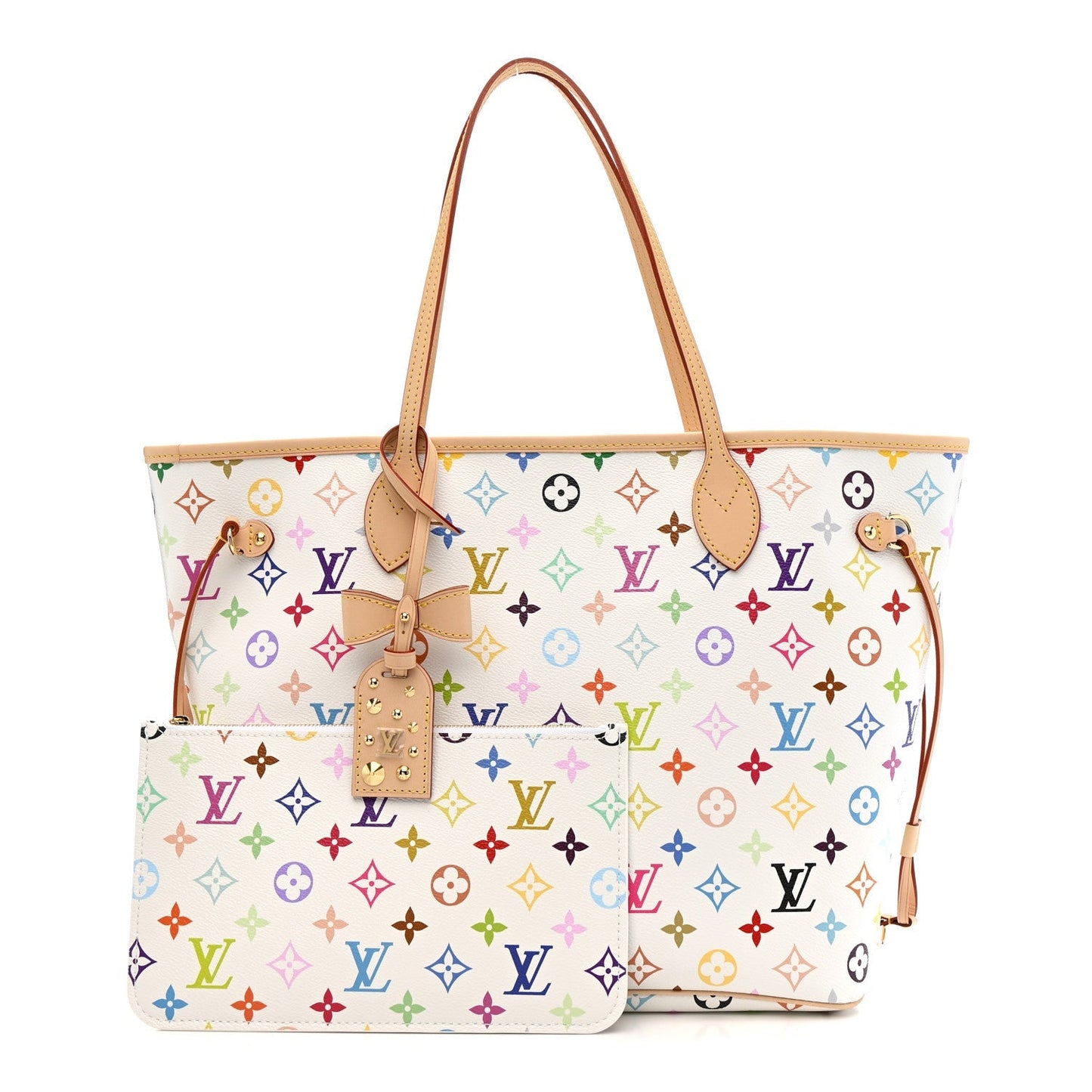LV X TM Monogram Multicolor Neverfull MM White