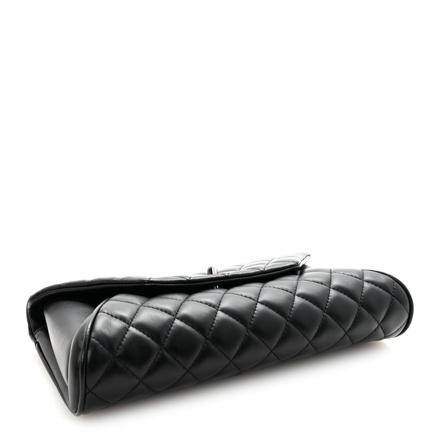 Lambskin Quilted Fold Up Again Clutch Black