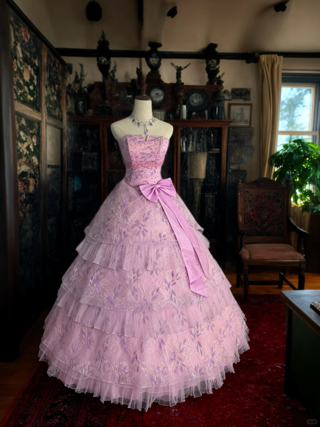 formaldressy-Pink Sparkling Tulle Princess Long Formal Prom Dress gh5358