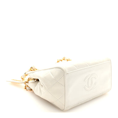 Lambskin Quilted Shoulder Bag White