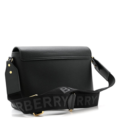 Grainy Calfskin Vintage Check Note Crossbody Bag Black