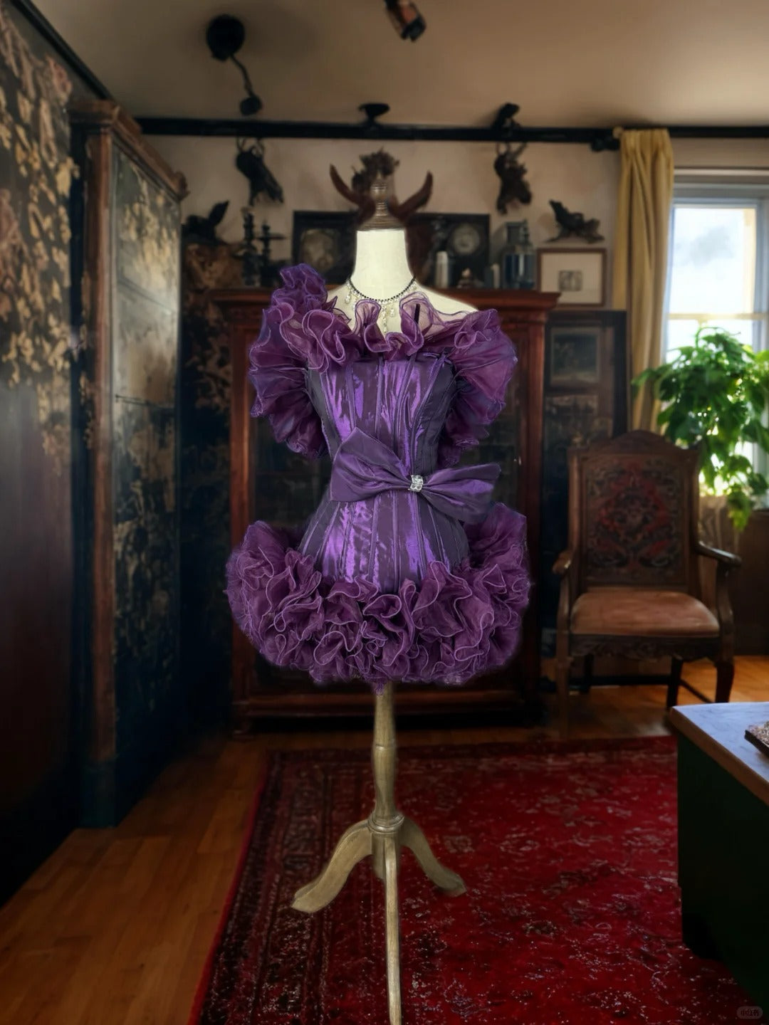 formaldressy-Purple Unique Tulle Princess Short Formal Homecoming Dress Birthday Party Dress gh5357